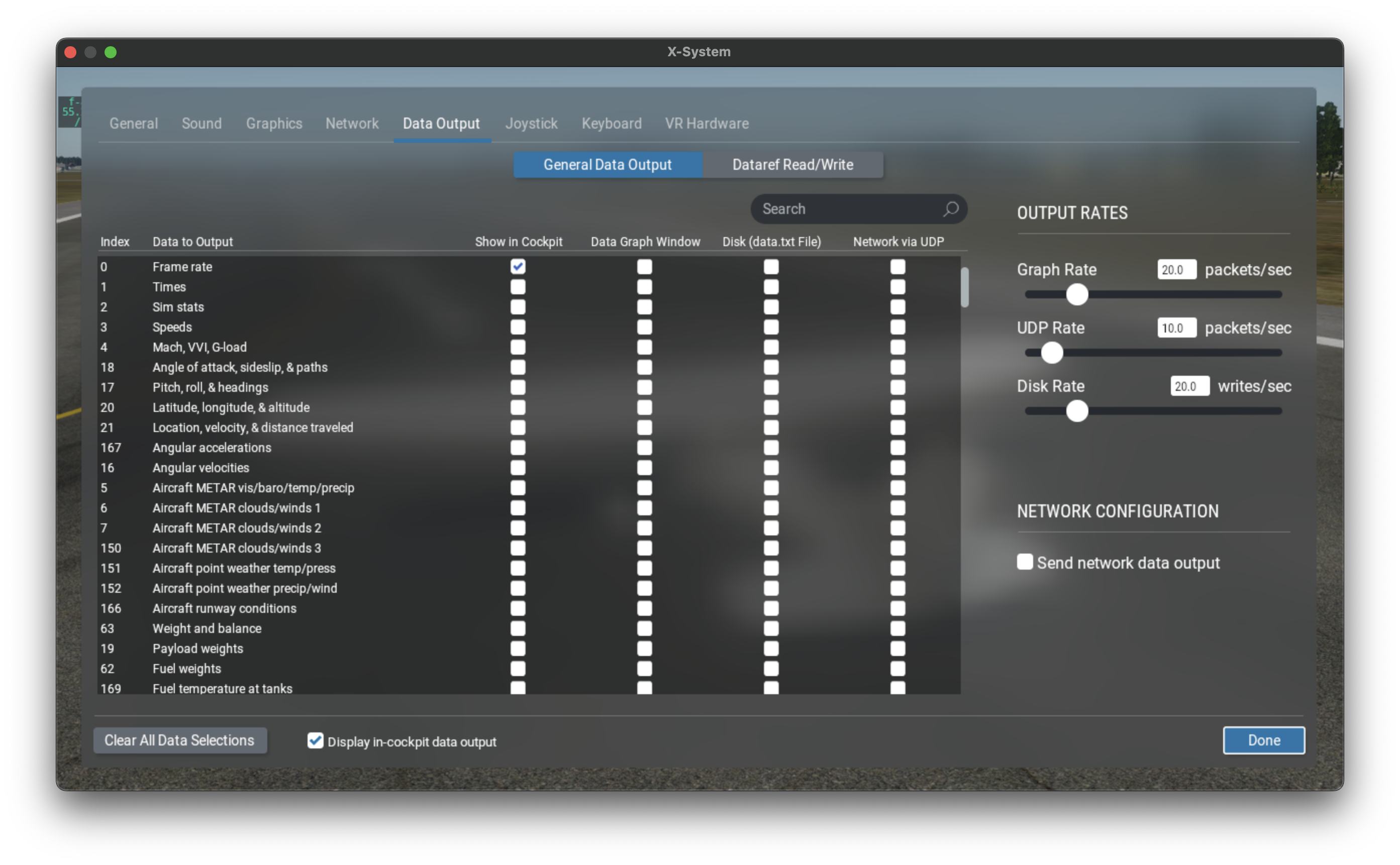 X-Plane 12 Data Output