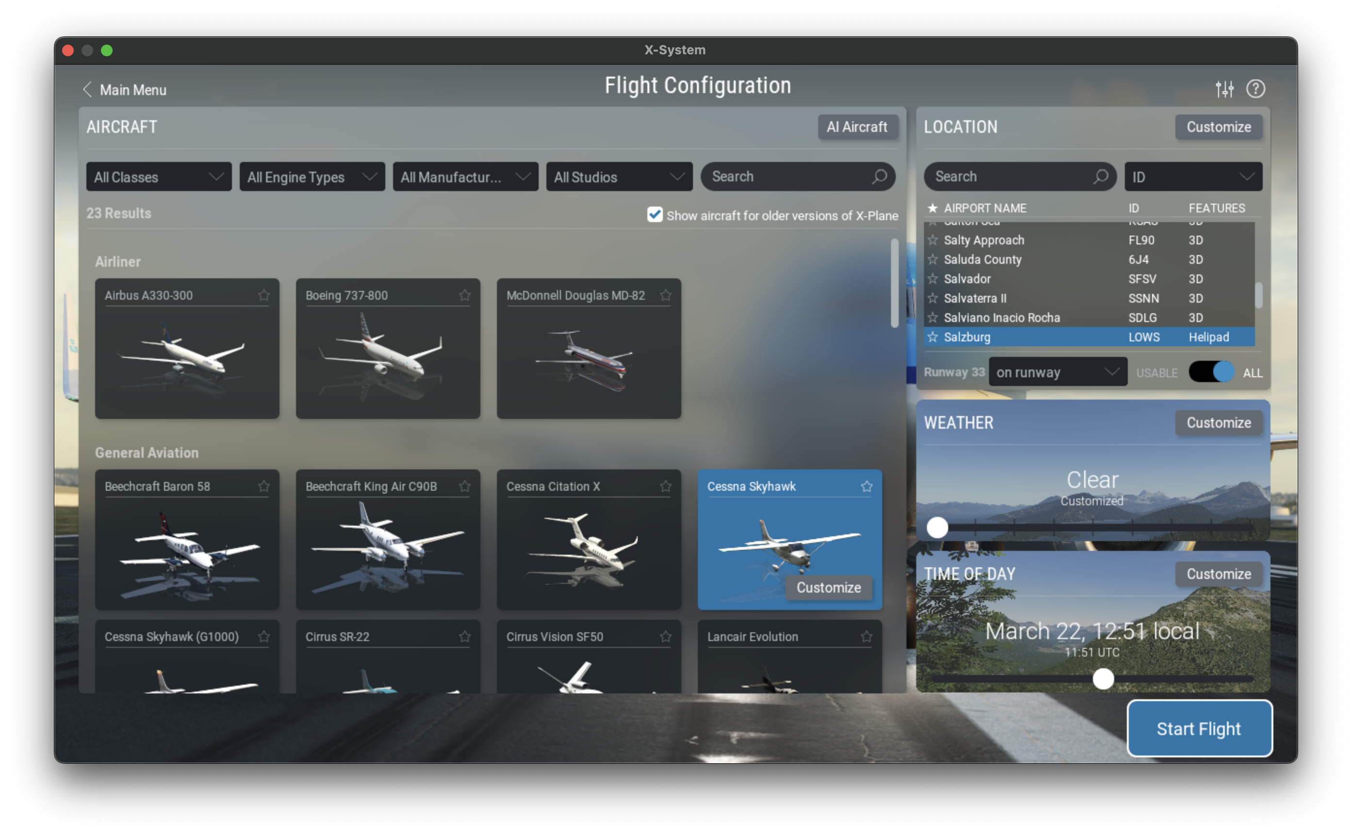 X-Plane 12 New Flight Screen